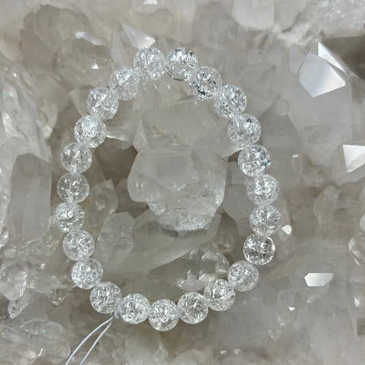 Crackle/Ice Quartz Stretch Bracelet (8mm)