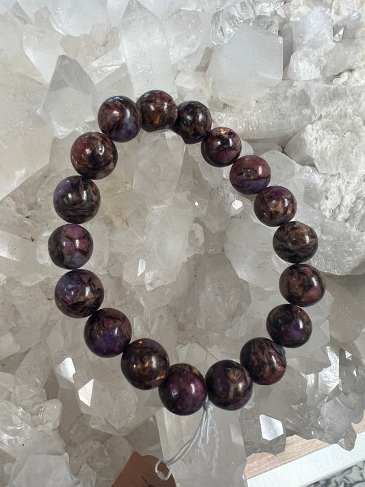 Bronzite Lepidolite Stretch Bracelet (10mm)