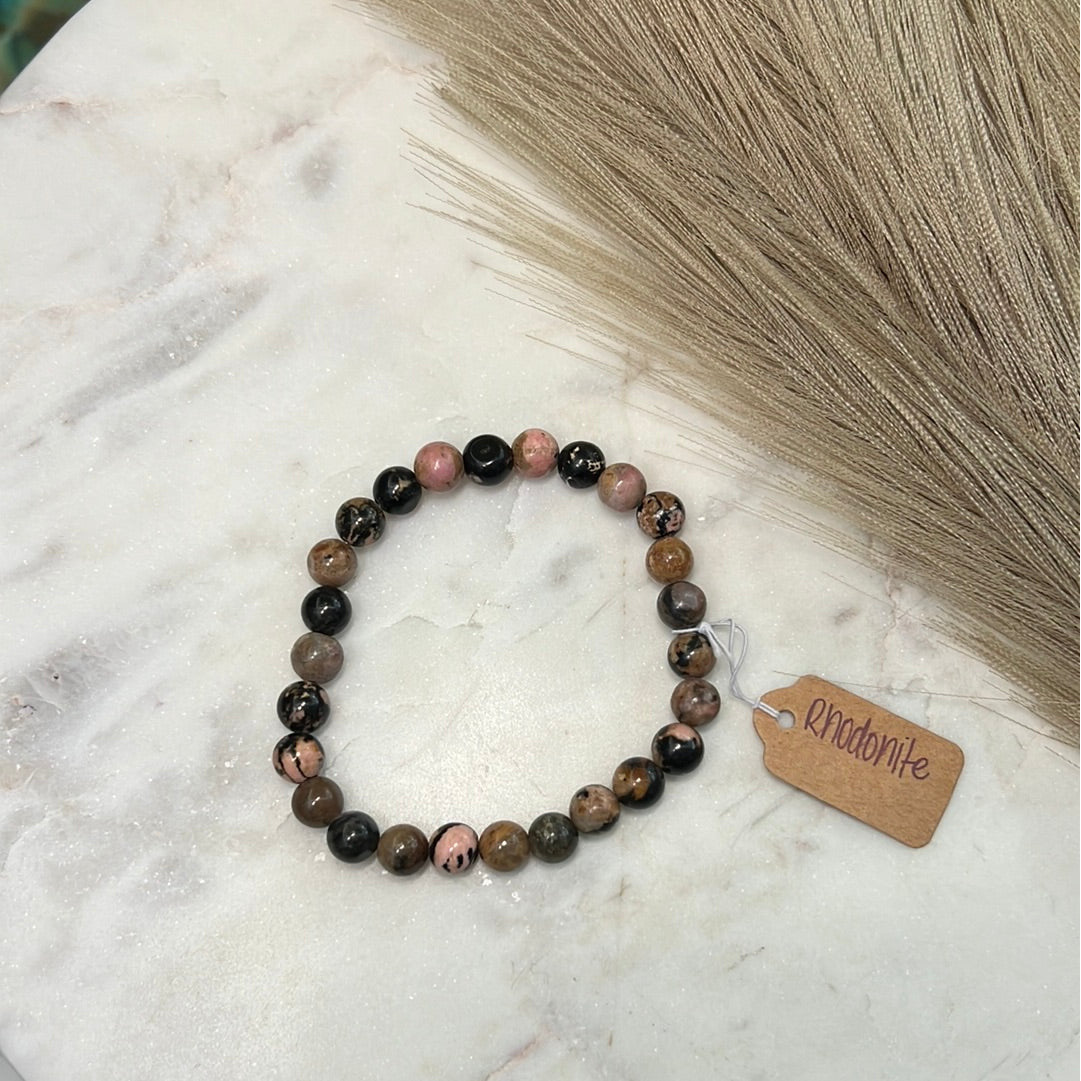 Rhodonite Stretch Bracelet (6mm)